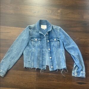 PAIGE Distressed Blue Jean Jacket